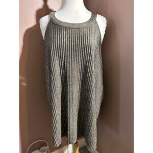Torrid Gold Metallic Pleated Knit High Neck Tank Womens Torrid Size 3